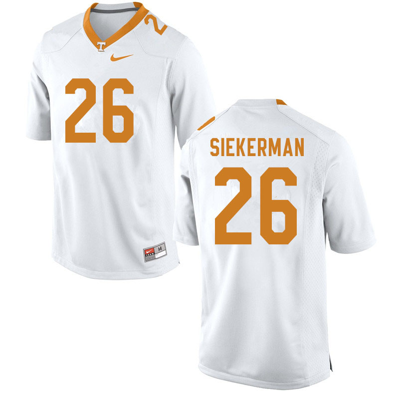 Men #26 JT Siekerman Tennessee Volunteers College Football Jerseys Sale-White